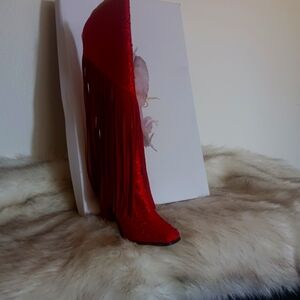 Jessica Simpson, Red over the knee boots. Size 9